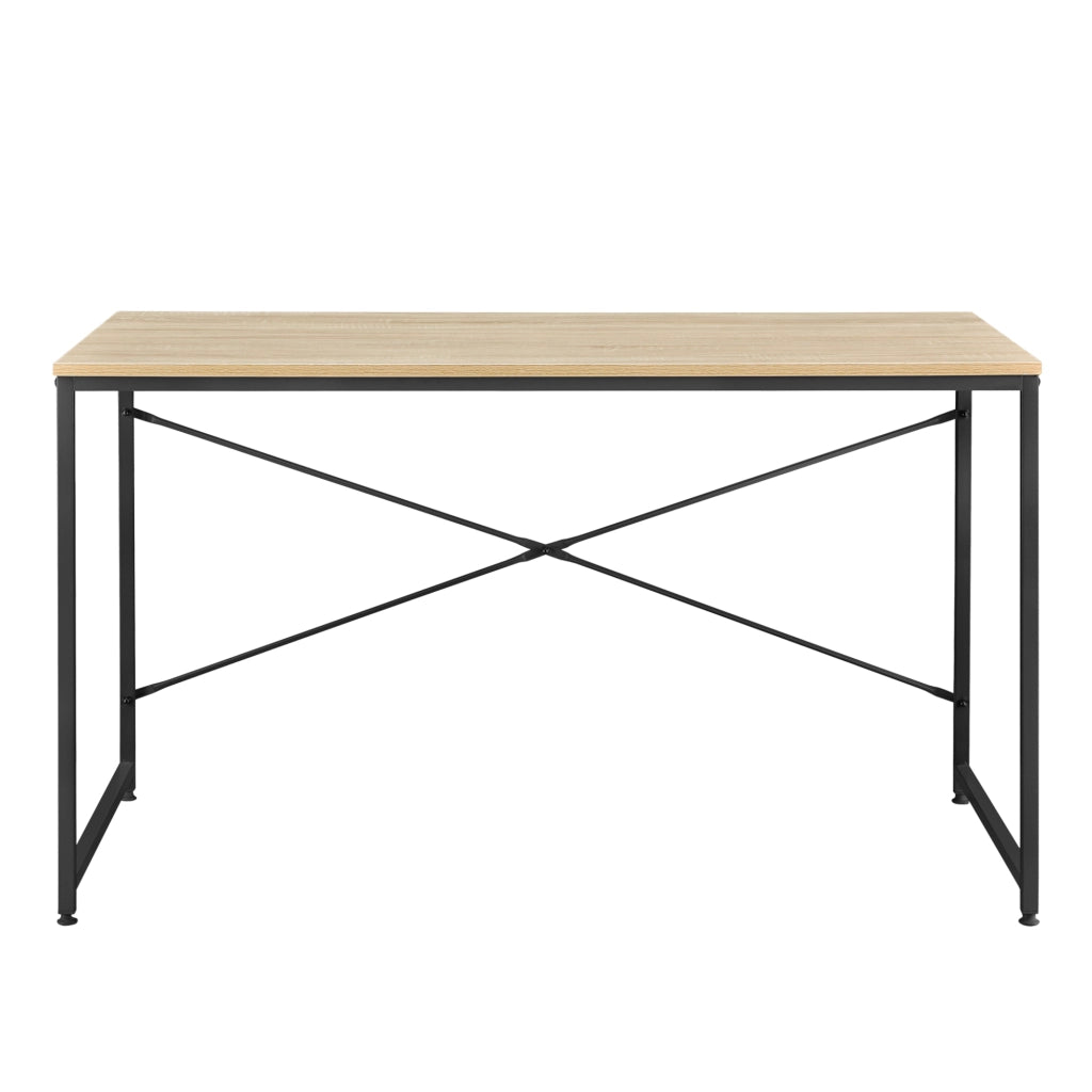Scrivania Røros con Telaio in Metallo e Piano da 120 x 60 cm - Effetto Rovere [en.casa]