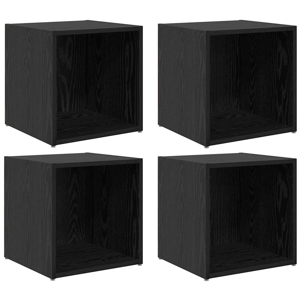 vidaXL Mobile TV 4 pcs Nero 37 x 35 x 37 cm Legno multistrato