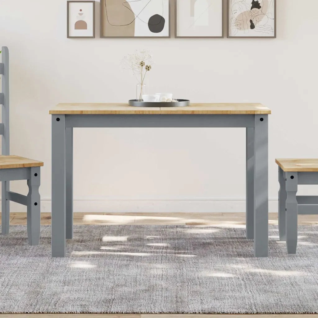 Tavolo da Pranzo PANAMA Grigio 112x60x75 cm Legno Massello Pino 4005703
