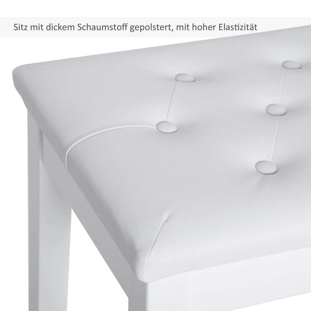 PANCA PER PIANOFORTE 79,5 x 39 x 15,9 cm Legno Bianco