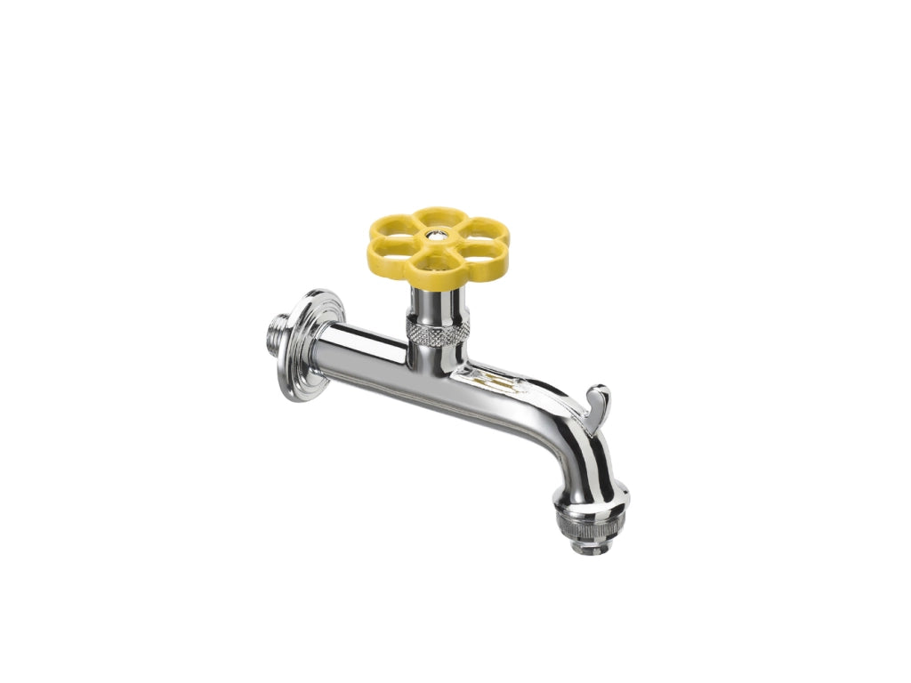 Rubinetto stile idraulico Belfer in ottone Ø 18mm Colore: Giallo