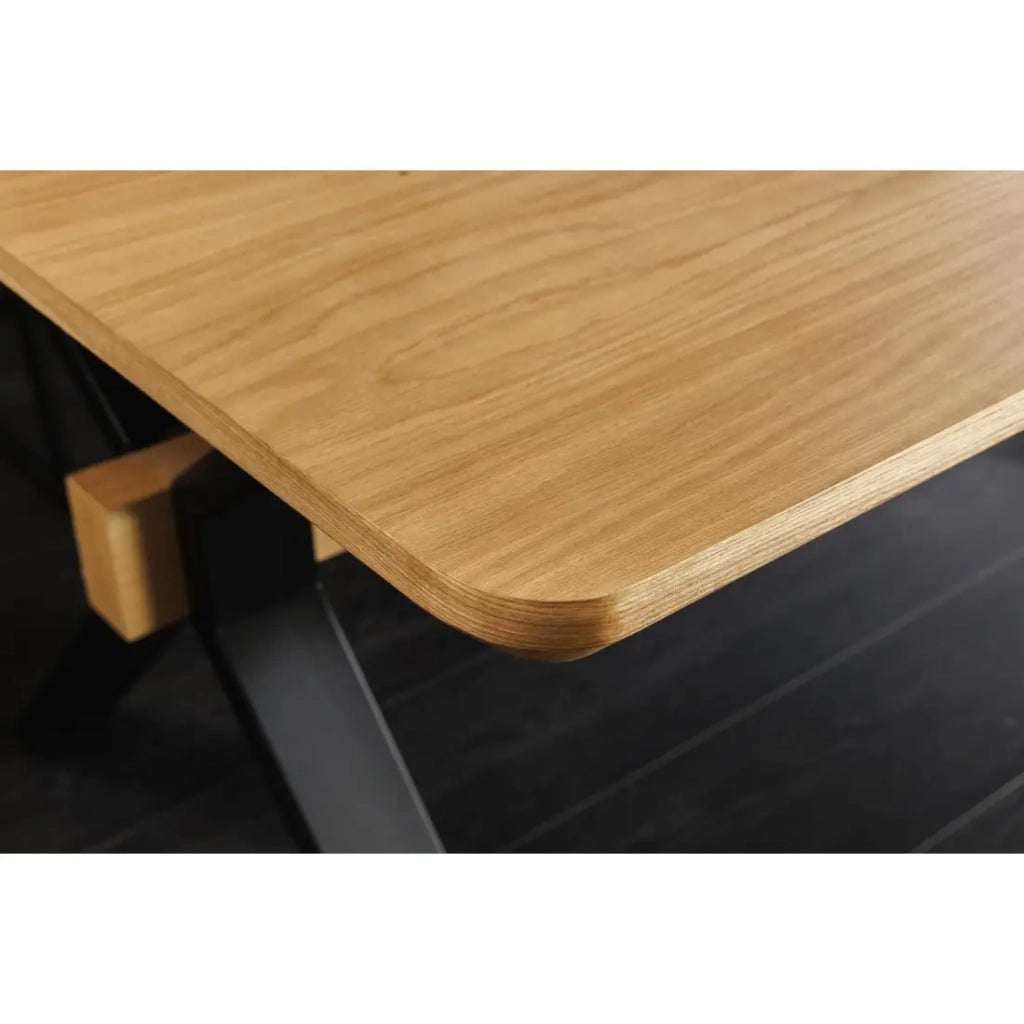Tavolo da pranzo RADIAM – MDF impiallacciato quercia e metallo – 180-300 cm – Estensibile