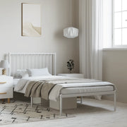 Giroletto con Testiera-Struttura Letto con testiera Metallo Bianco 100x190 cm 591487
