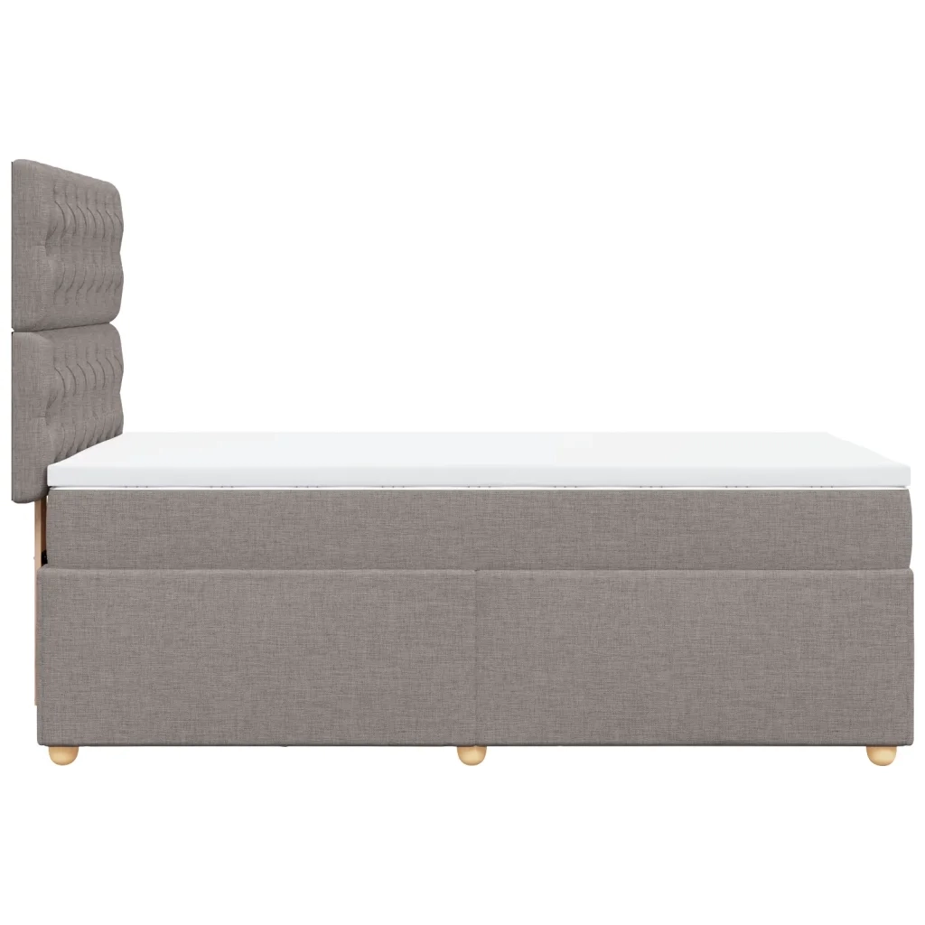 vidaXL Giroletto a Molle con Materasso Tortora 100x200 cm in Tessuto