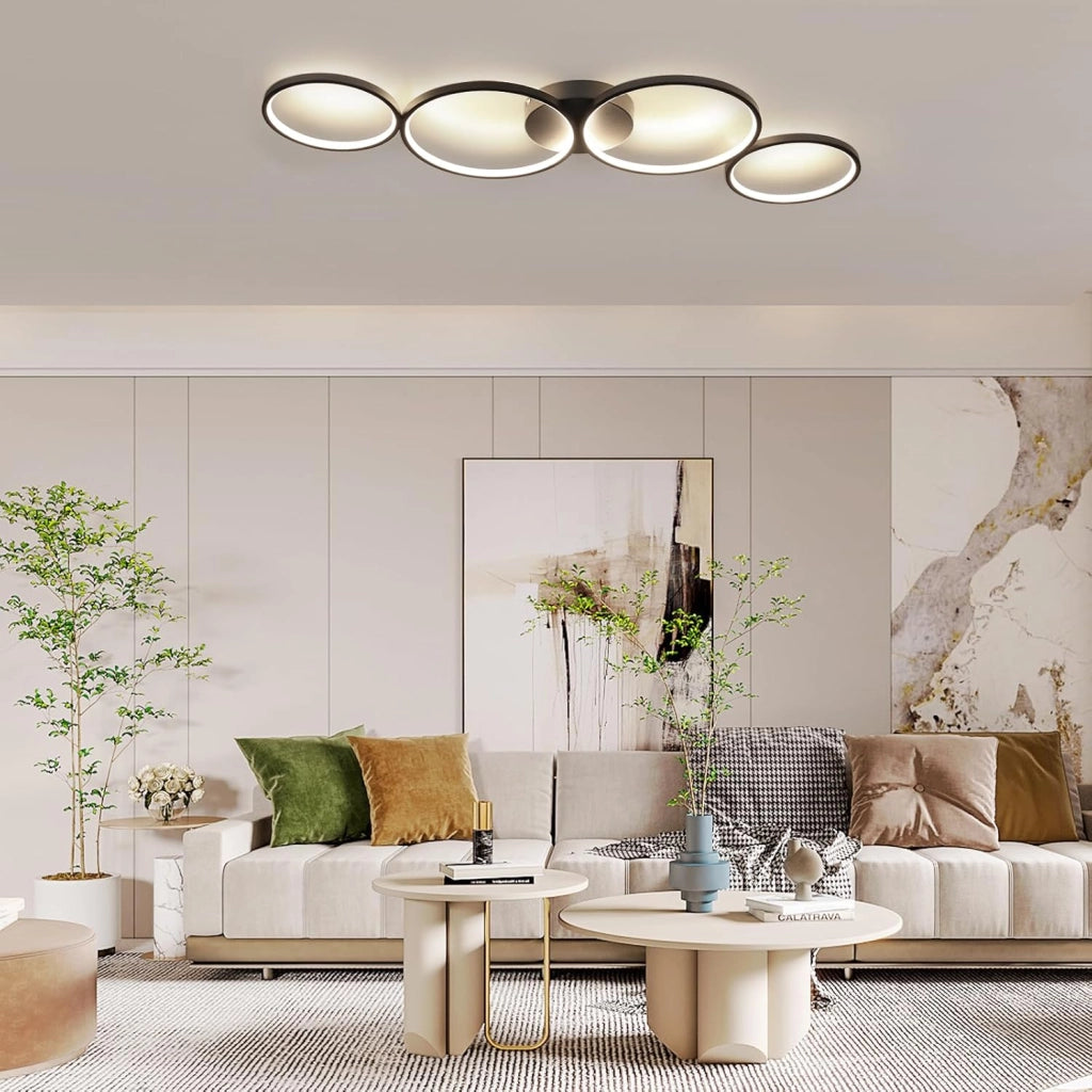 ZMH Lampada da soffitto plafoniera LED moderna telecomando design elegante 4 fiamme