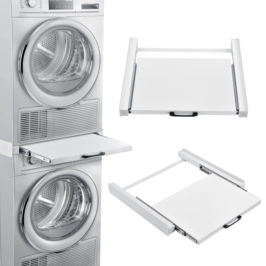 Kit di Sovrapposizione per Lavatrice e Asciugatrice con Piano Estraibile - Bianco [en.casa]