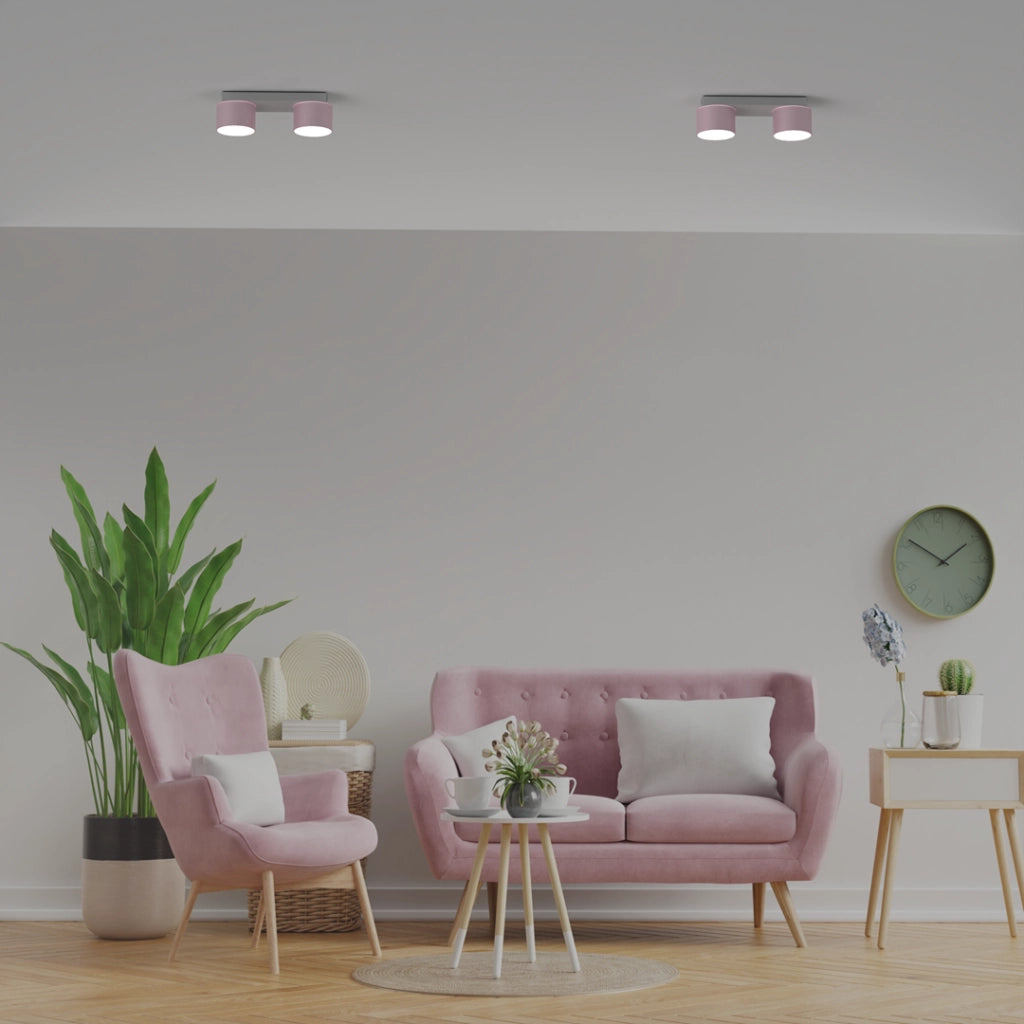 Plafoniera Milagro Dixie 2 luci GX53 rosa 20W metallo