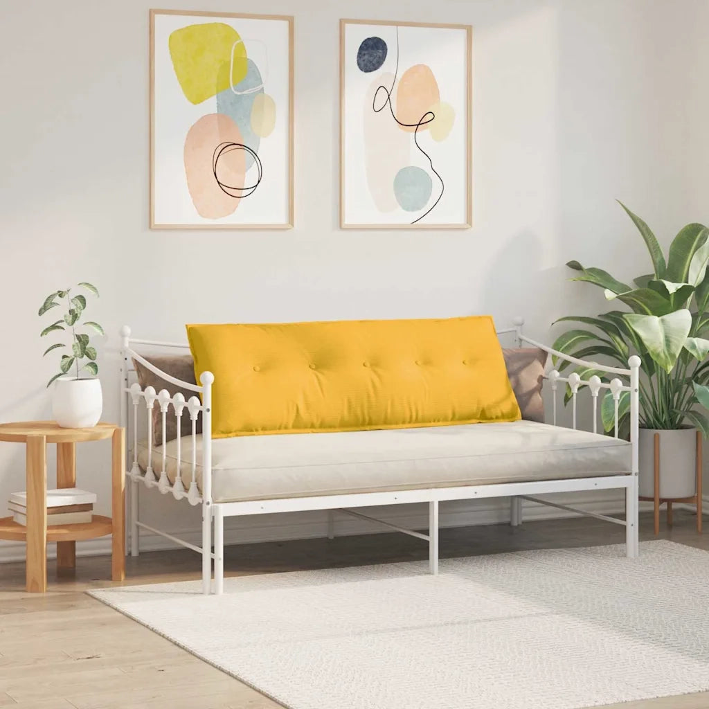 Cuscino per Schiena Giallo Chiaro 140 x 50 cm Tessuto in Cords
