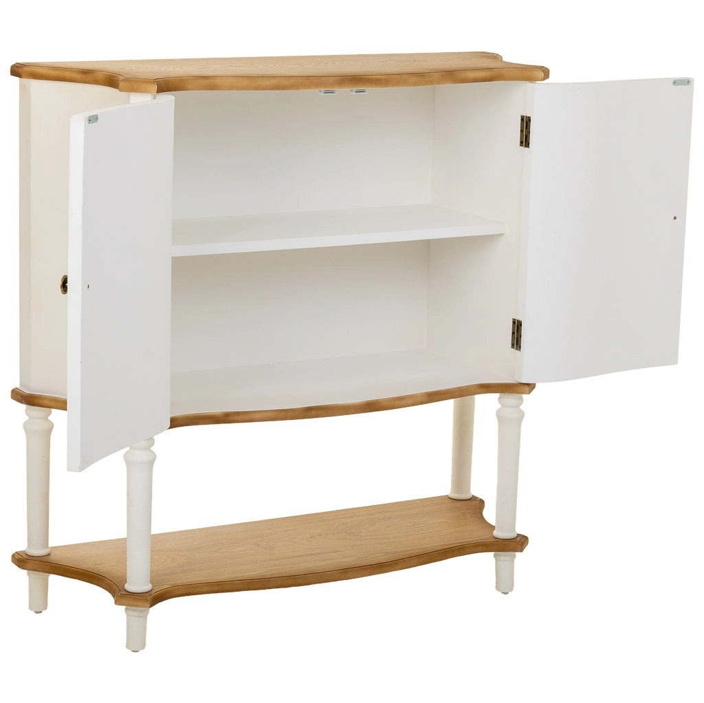 Tavolino da ingresso in legno bianco 106x37x105h cm