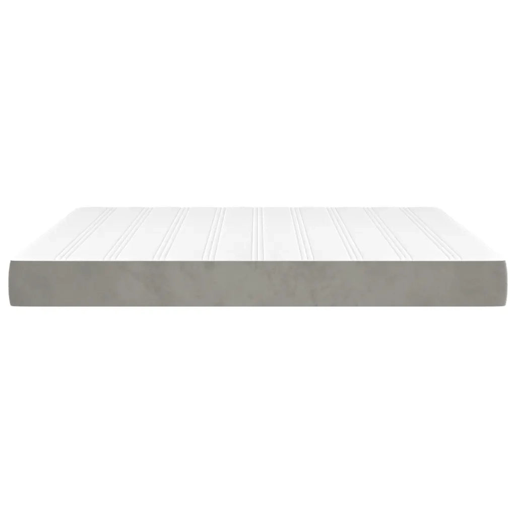 Materasso a Molle Insacchettate Rigidità Media Grigio Chiaro 152x203x20 cm Queen in Velluto 347883