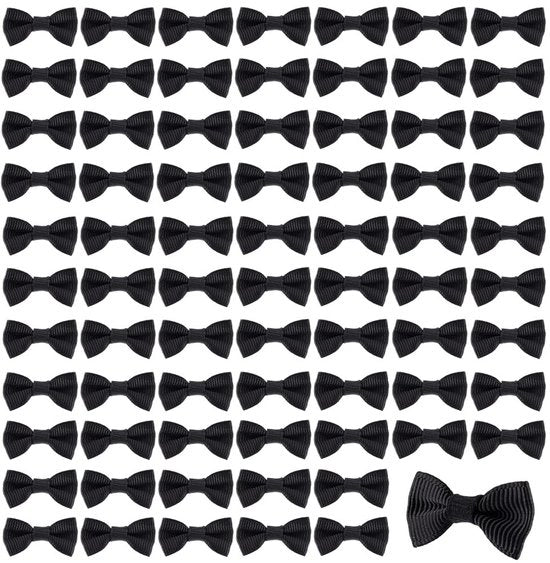 Mini Clip per Capelli in Grosgrano - Lint Nero - Set di 120 Pezzi