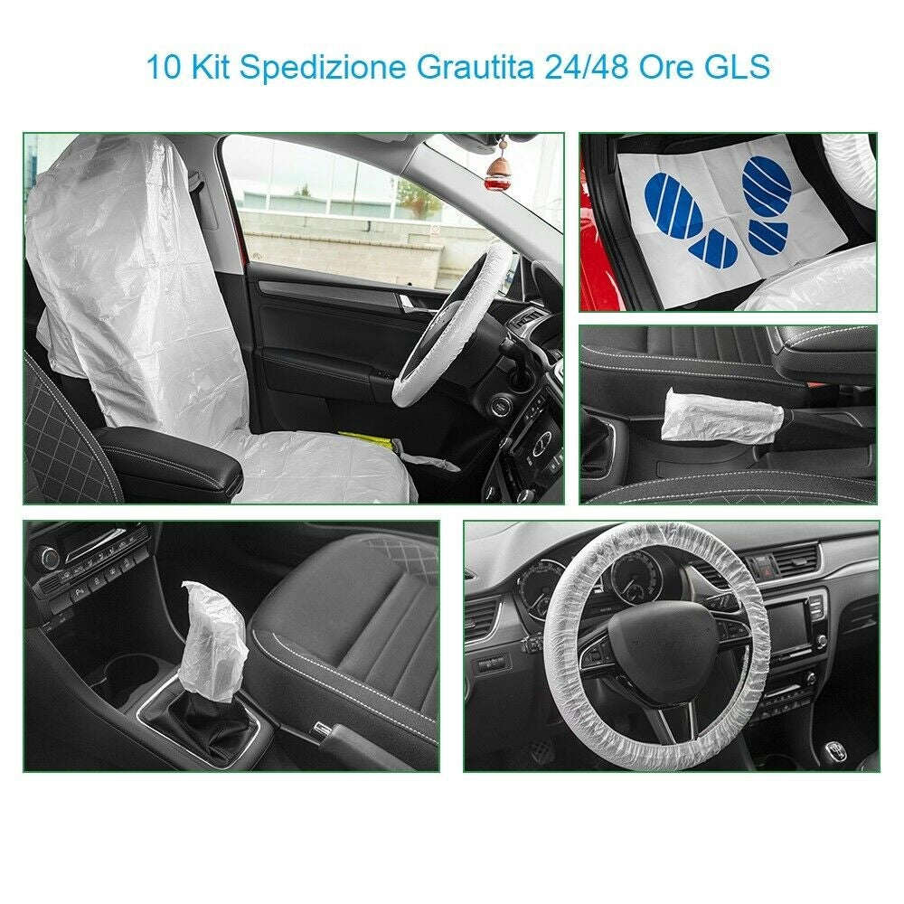 Kit Protezione 5 IN 1 Coprisedile Coprivolante Cambio Tappetino Auto Meccanico