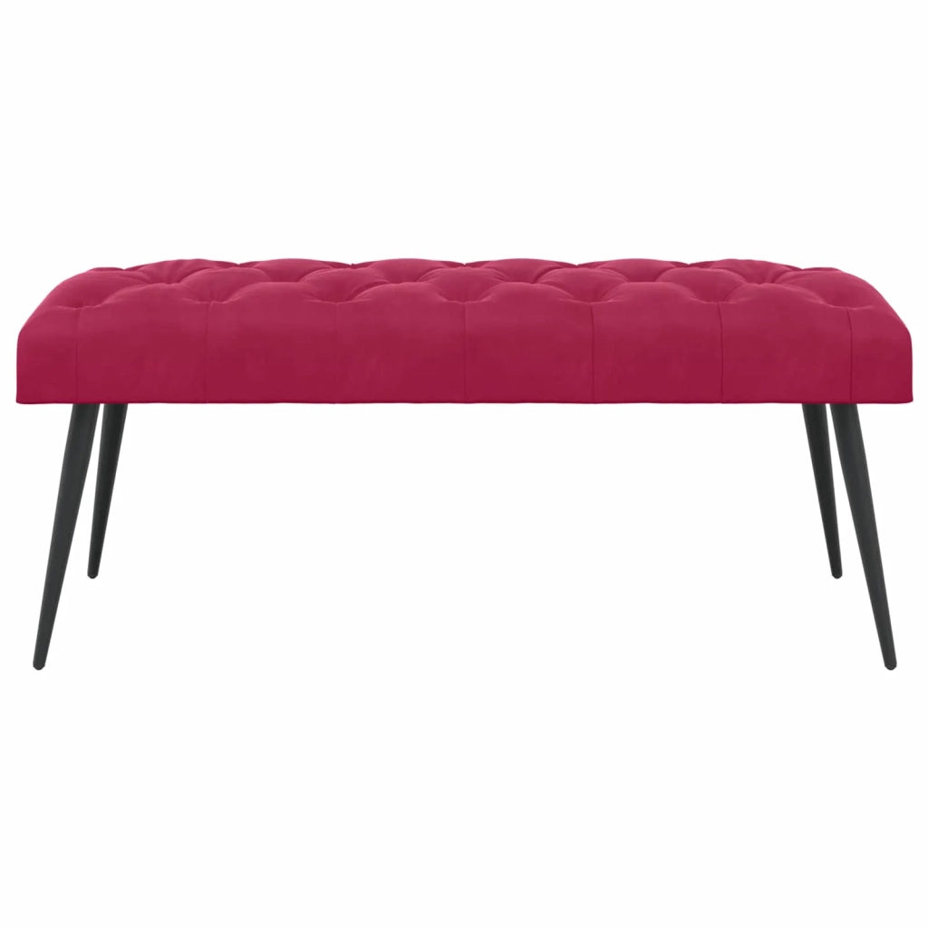 Panchina con bottoni imbottiti Rosso Vino 110 x 40 x 46 cm 42038576