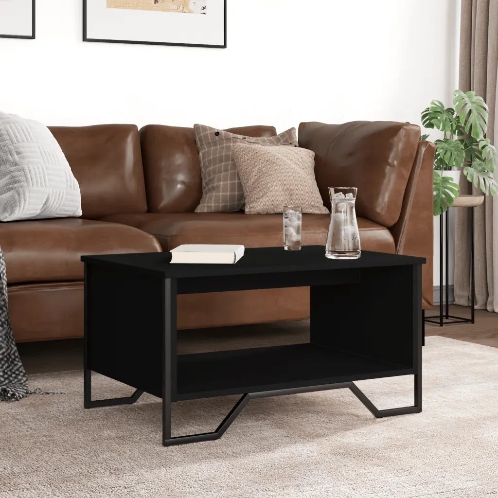 Tavolino da Salotto Nero 75x51x40 cm in Legno Multistrato 848484