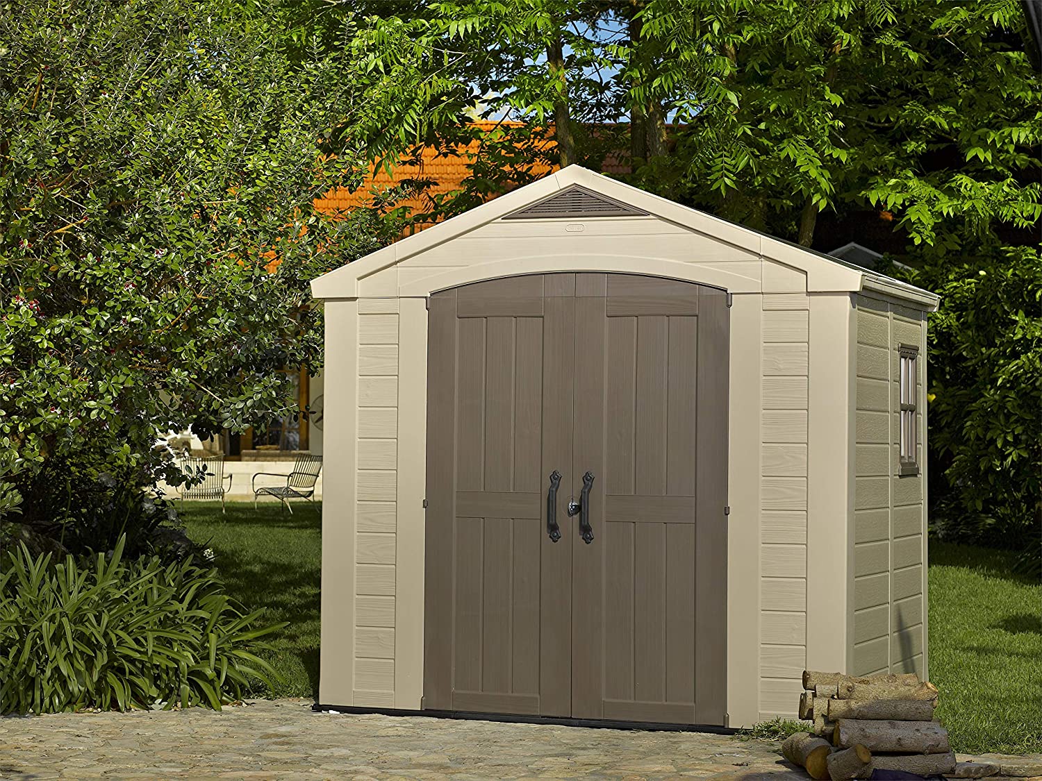 Casetta da Giardino Porta Attrezzi 256,5x182x243 cmin Resina Keter Factor 8x6 Beige