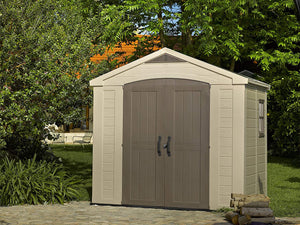 Casetta da Giardino Porta Attrezzi 256,5x182x243 cmin Resina Keter Factor 8x6 Beige