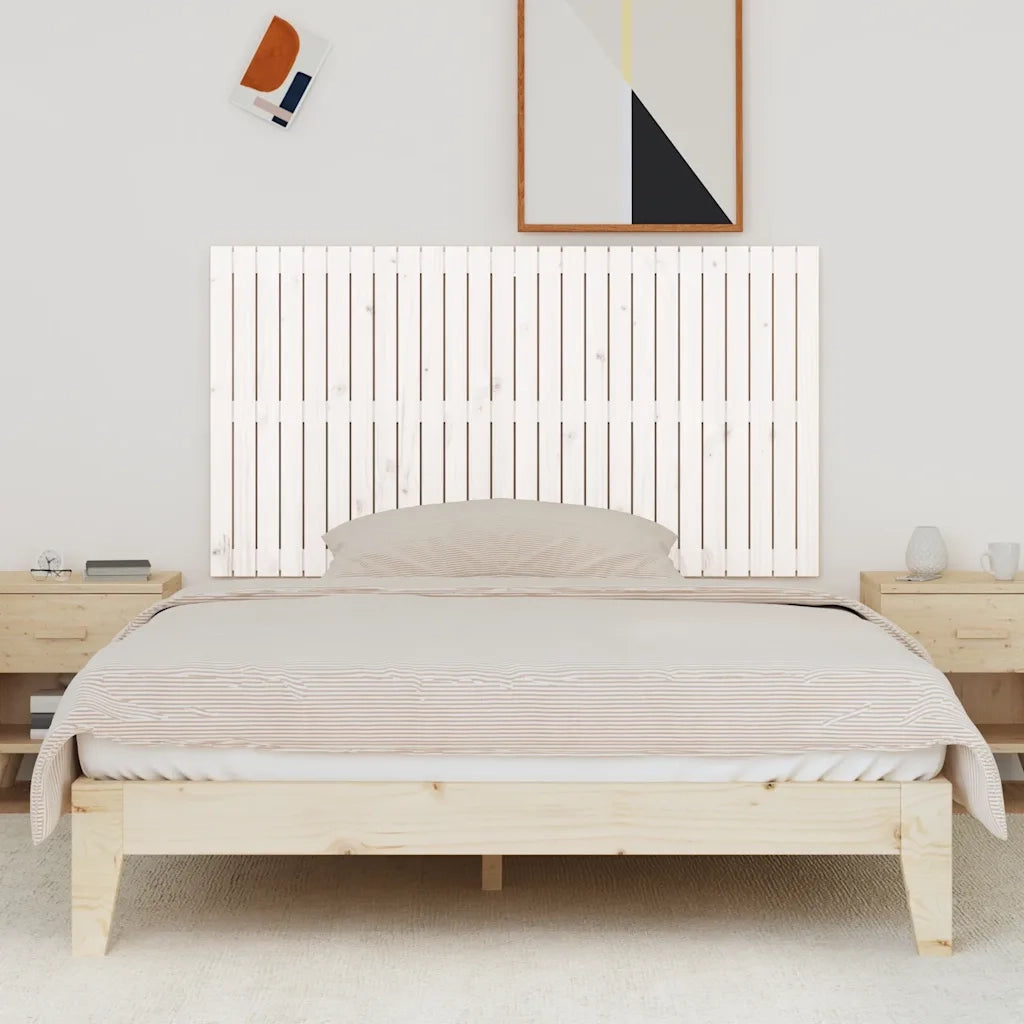 Testiera | Testata da Parete Bianca 166x3x90 cm in Legno Massello di Pino
