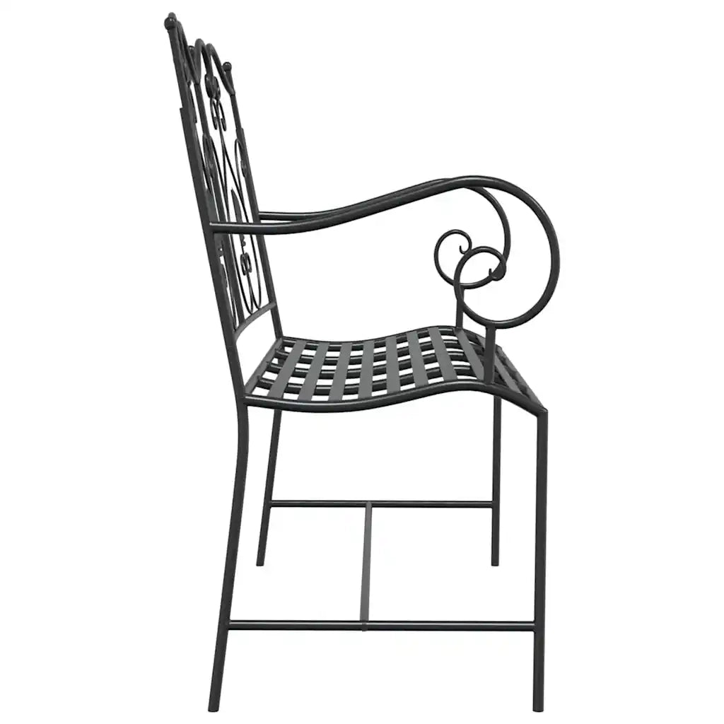 Panchina da Giardino | Panca da Giardino Nero 104 x 54 x 93 cm Acciaio