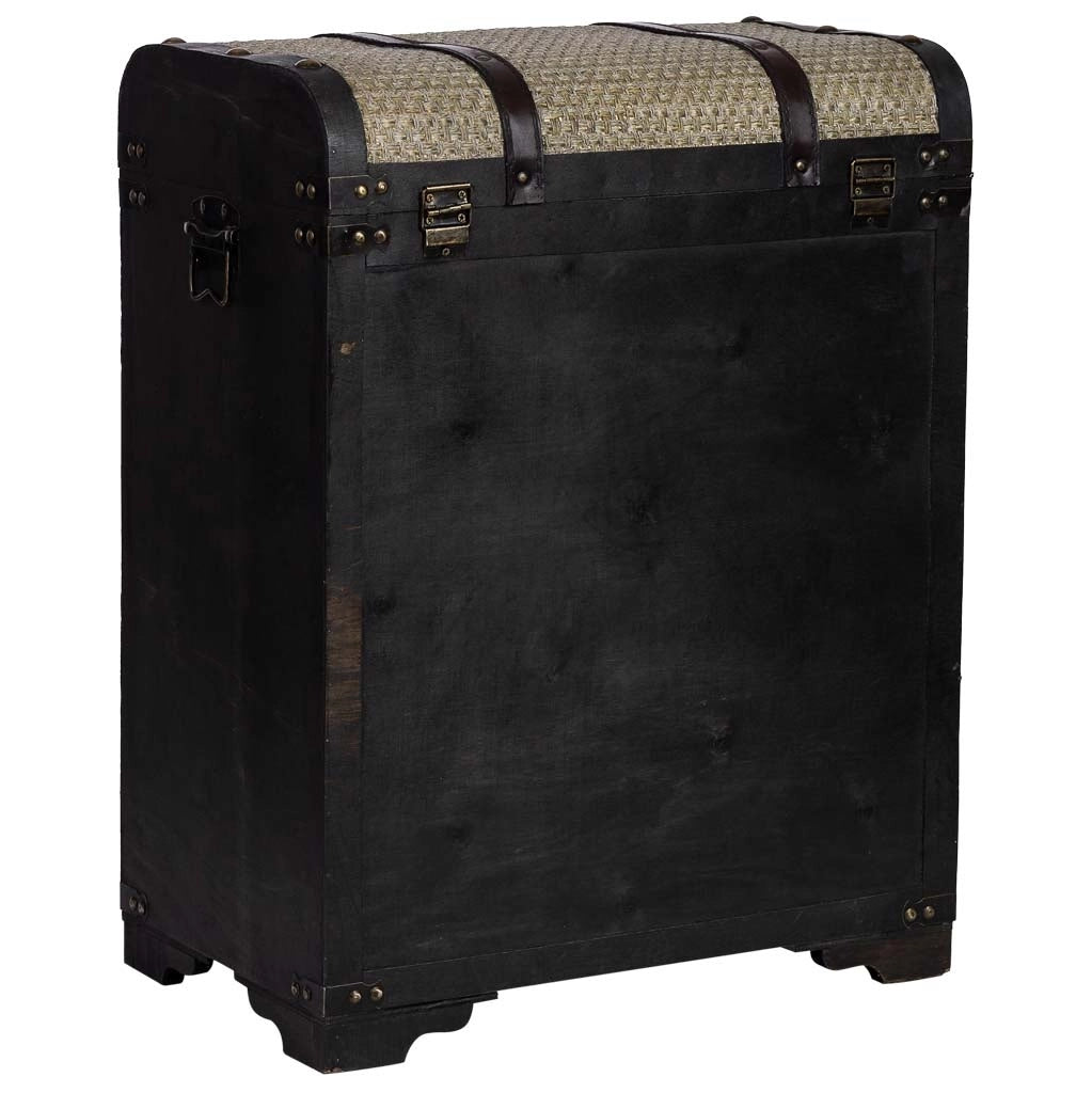 Baule portabottiglie in legno marrone 45x28x59h cm