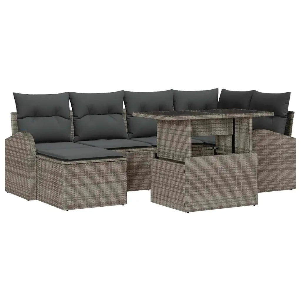 Set Divano da Giardino con cuscino 7 pcs Grigio 3348675