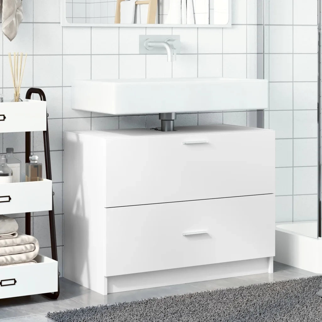 vidaXL Mobile Lavabo Bianco 78x37x59 cm in Truciolare