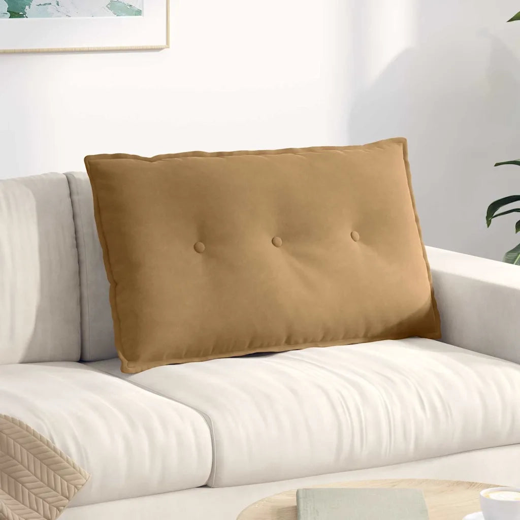 Cuscino per Schiena Marrone 80 x 50 cm Tessuto in Cords 42014726