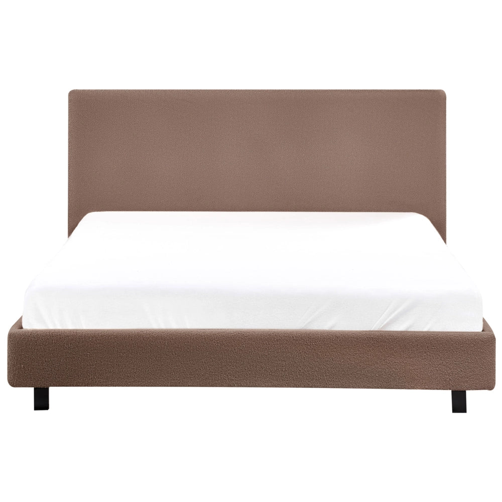 Letto matrimoniale ad acqua in bouclé marrone 140 x 200 cm poggiatesta Design moderno