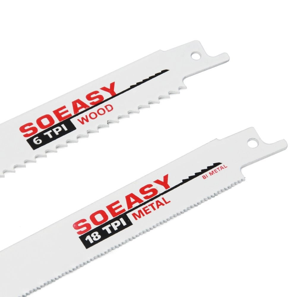 Trade Shop - Set 10 Lame Per Legno E Metallo Per Sega Seghetto Elettrica Alternativo 6" 8" -