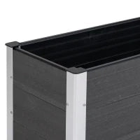 Fioriera Vaso per Piante e Colture in Legno e Plastica 100x50x50cm Grigio
