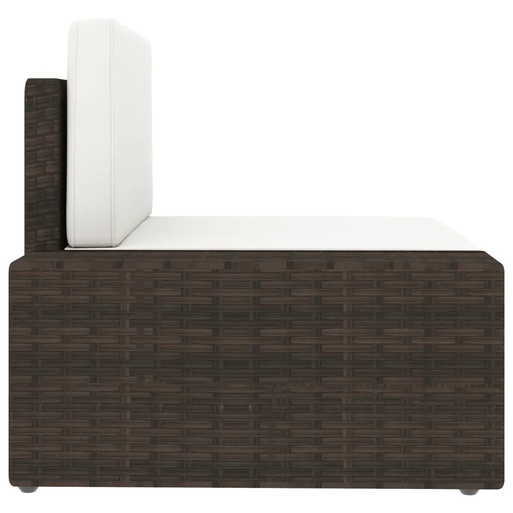 Divano Modulare a 3 Posti in Polyrattan Marrone 49516
