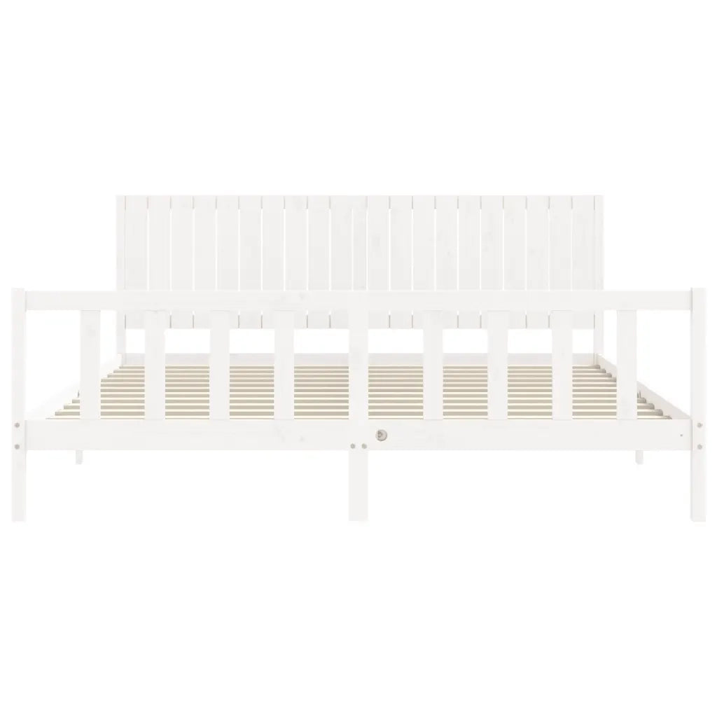 Giroletto senza Materasso Bianco 200x200 cm Legno Massello Pino 3192967