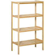 Scaffale da spiaggia, libreria a 4 ripiani in bamb¨´, 62x33x112 cm, per ufficio, magazzino, cucina, naturale