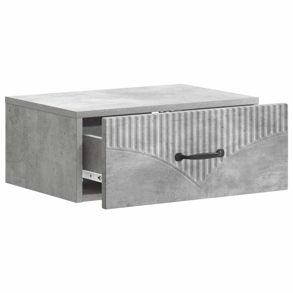 Mobiletto da notte a muro Grigio Cemento 49 x 34,5 x 20 cm 898961