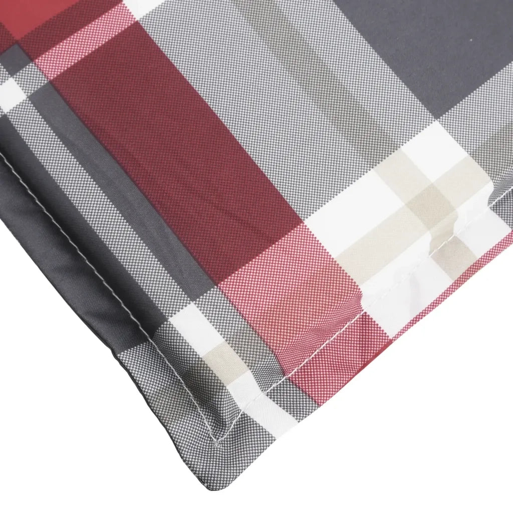 Cuscino per Lettino a Quadri Rossi 200x50x3cm Tessuto Oxford 314201