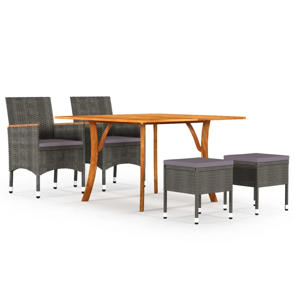 Set Mobili da Pranzo per Giardino 5 pz Grigio cod mxl 69169
