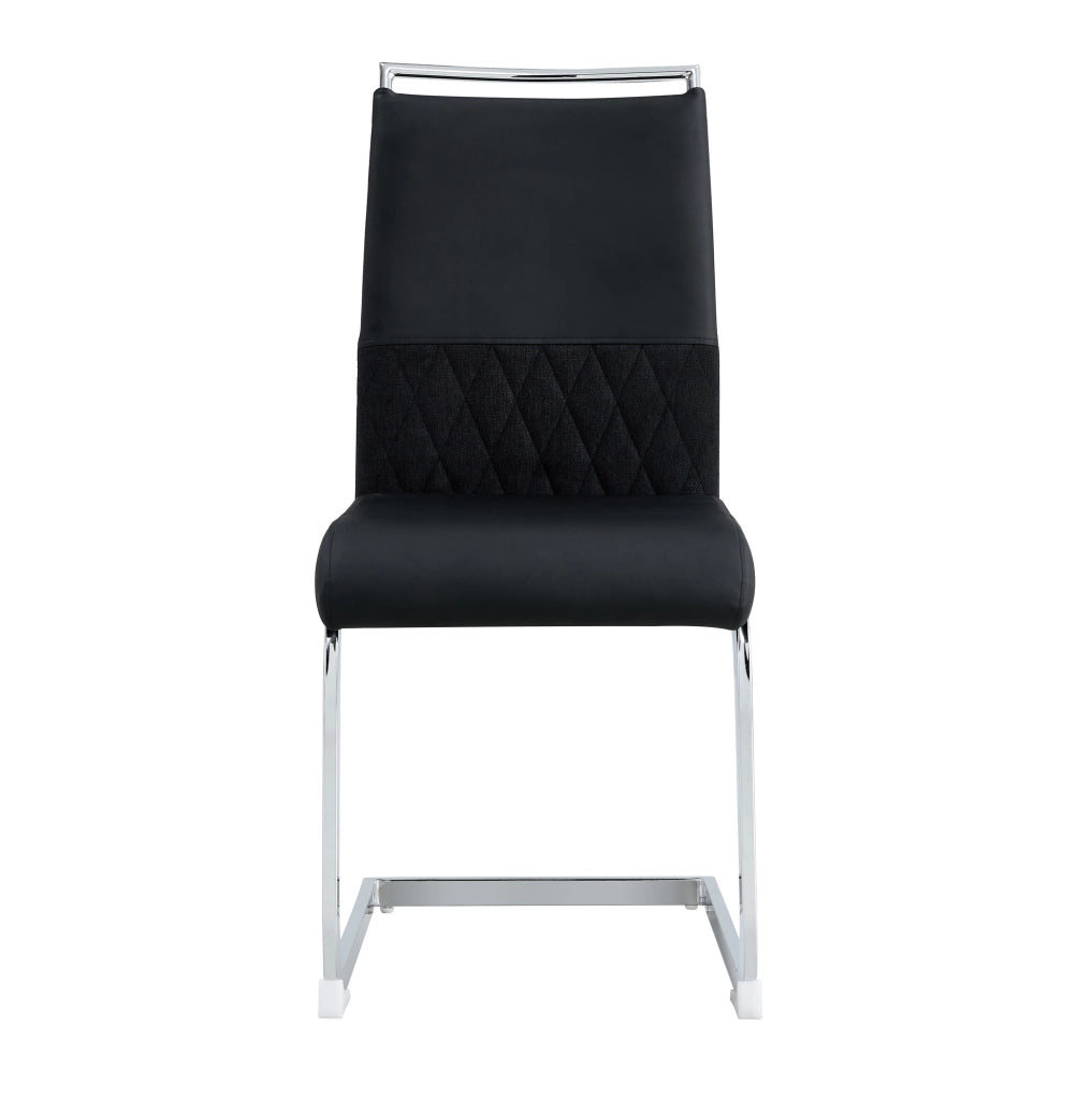 Sedia nera con schienale ergonomico in PU e lino