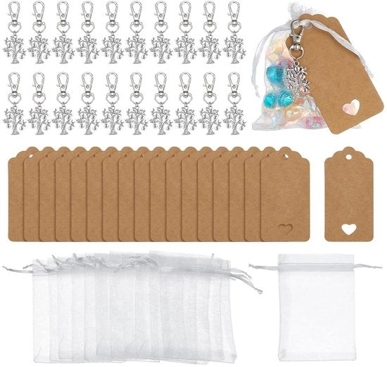 Accessori per chiavi in forma di albero della vita - 24 pezzi - Buste per biglietti di ringraziamento - Sacchetti in organza - Amuleti di fortuna - Regali per matrimoni - Bellezza eterna - Amuleti di fortuna 

Specifica tecnica: 
- 24 pezzi