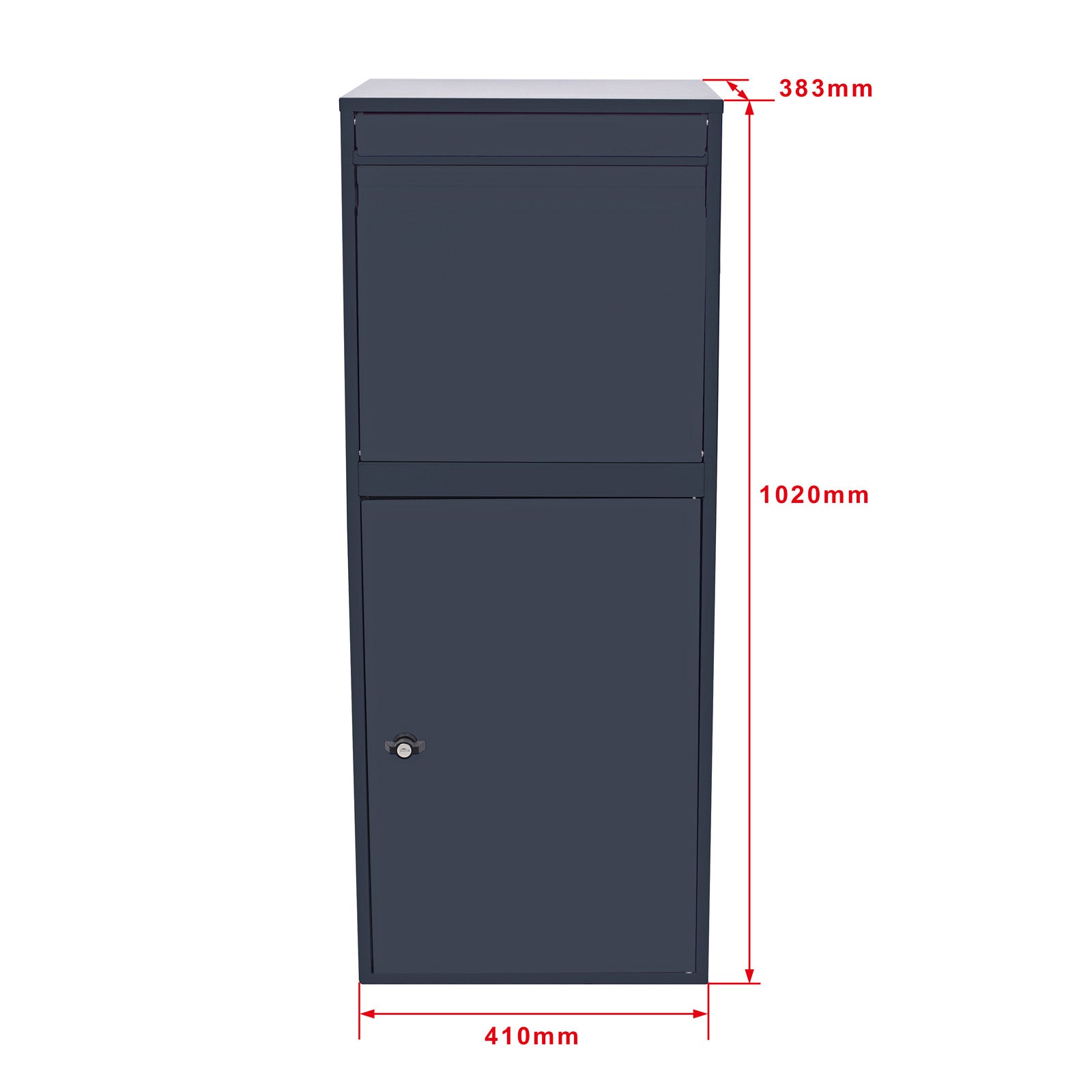 Cassetta postale per pacchi grigia 41x38x102 cm Portapacchi Cassetta della posta