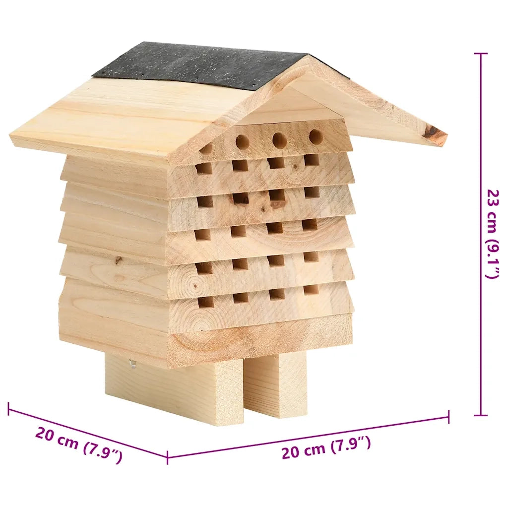 Casetta delle Api in Legno Massello di Abete 22x20x20 cm 314814