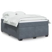 Giroletto a Molle con Materasso Grigio Scuro 160x200 cm Velluto
