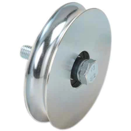 RUOTA CON BULLONE PER CANCELLI GOLA TONDA 100 mm