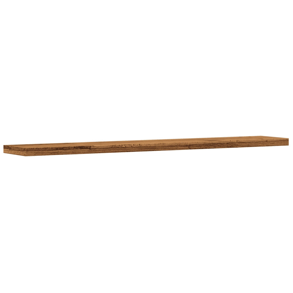 Mensole a Parete 4 pz Legno Antico 60x20x1,5 cm in Truciolato 856297