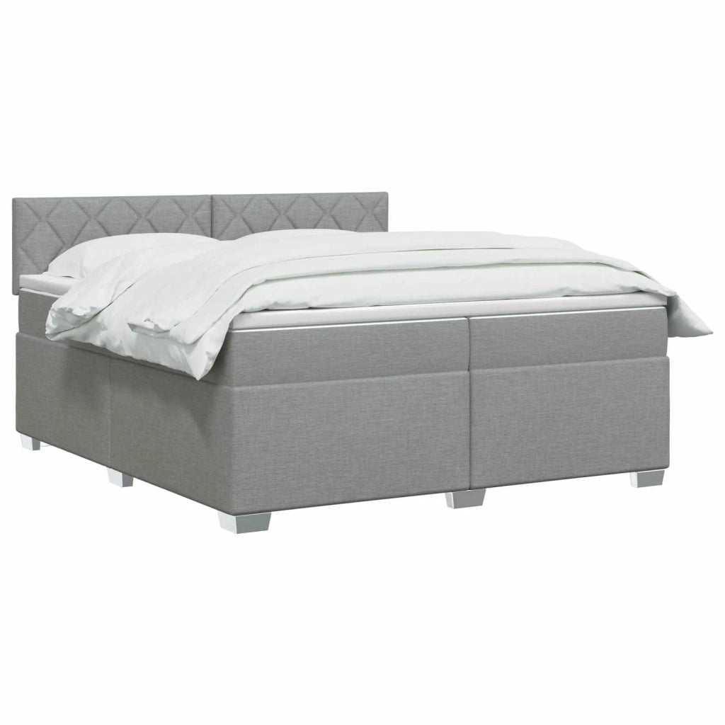 Letto box spring con materasso Grigio Chiaro 200 x 200 cm 3450565
