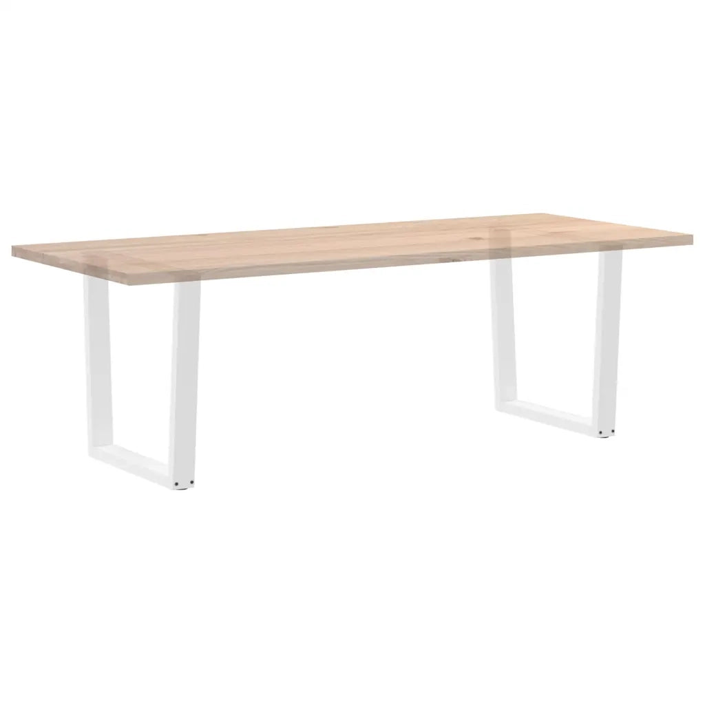 Gambe per tavolo da pranzo a forma di V 2 pz bianche 90x(72-73,3) cm in acciaio