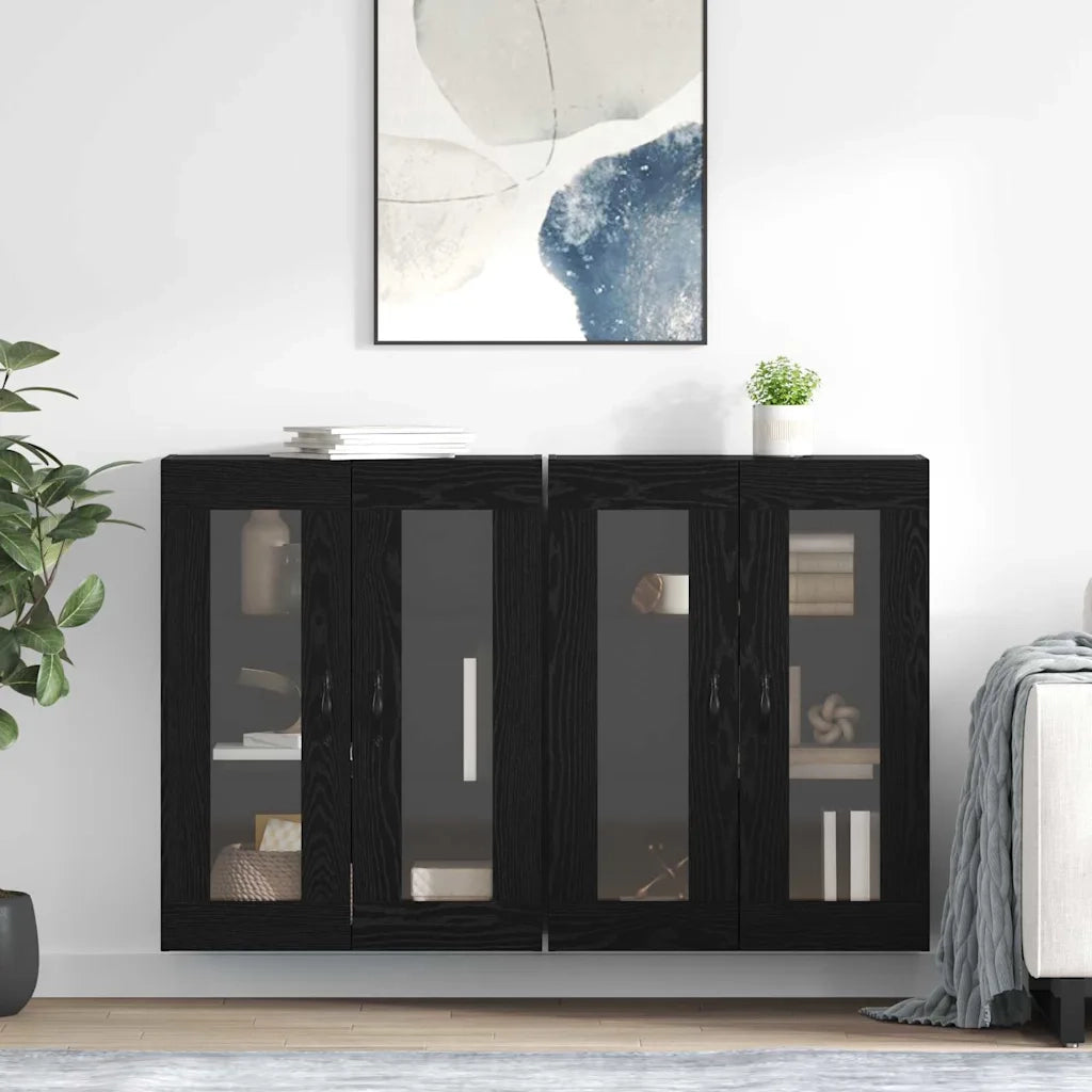 Armadi da Parete 2 pz Rovere Nero 69,5 x 34 x 90 cm CFW4980269