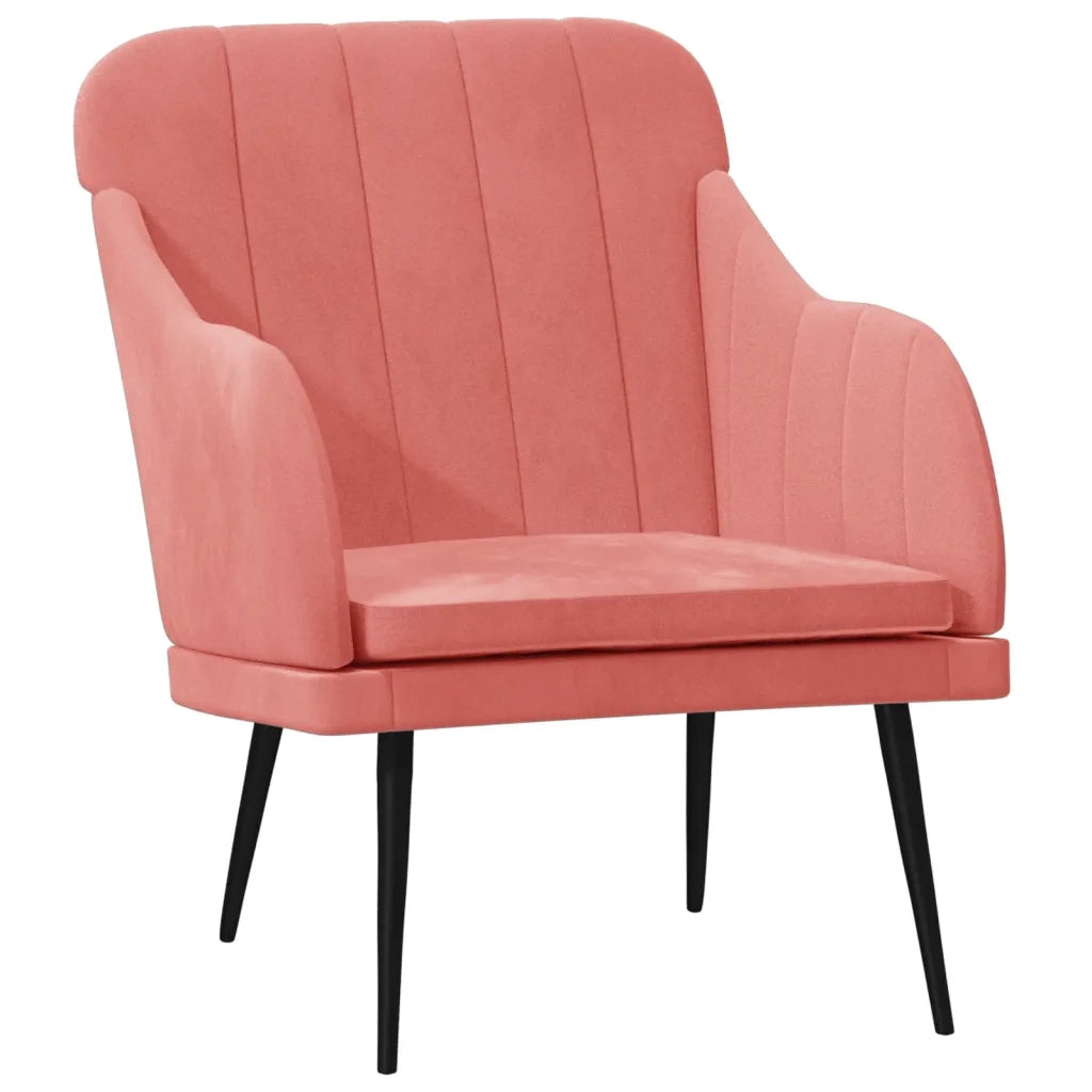 Poltrona Rosa 63x76x80 cm Velluto 351457