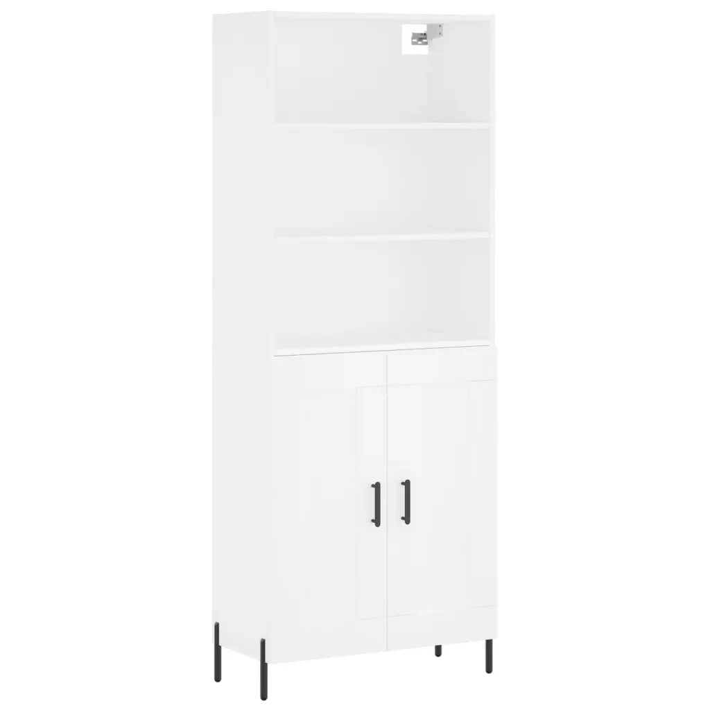 Credenza-Buffet-Armadio da cucina Bianca 69,5x34x180 cm in Legno Multistrato 668160