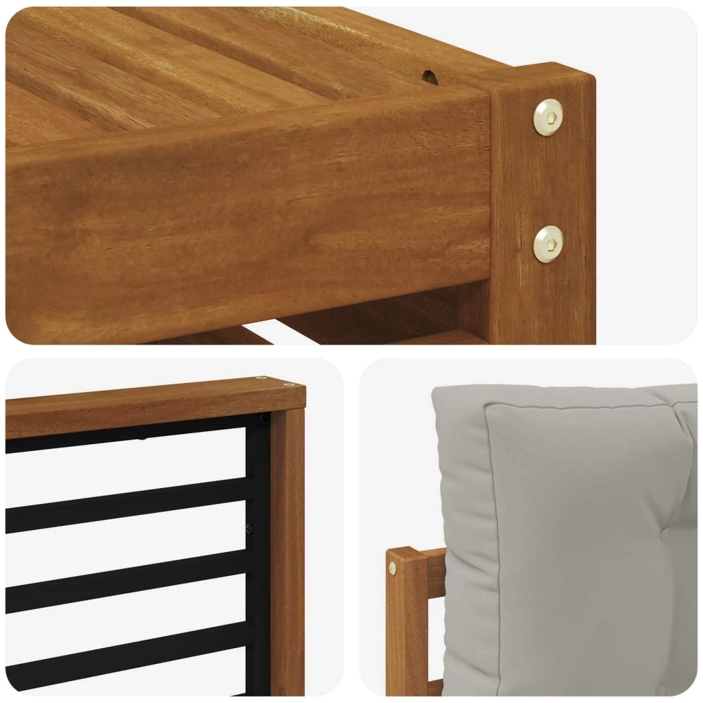 Set di divani da esterno 5 pcs Grigio Naturale e Chiaro 3372991