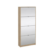 Scarpiera Aepytus, Mobile portascarpe, Armadio da ingresso multiuso, Mobiletto per calzature, 70x24 h162 cm, Rovere