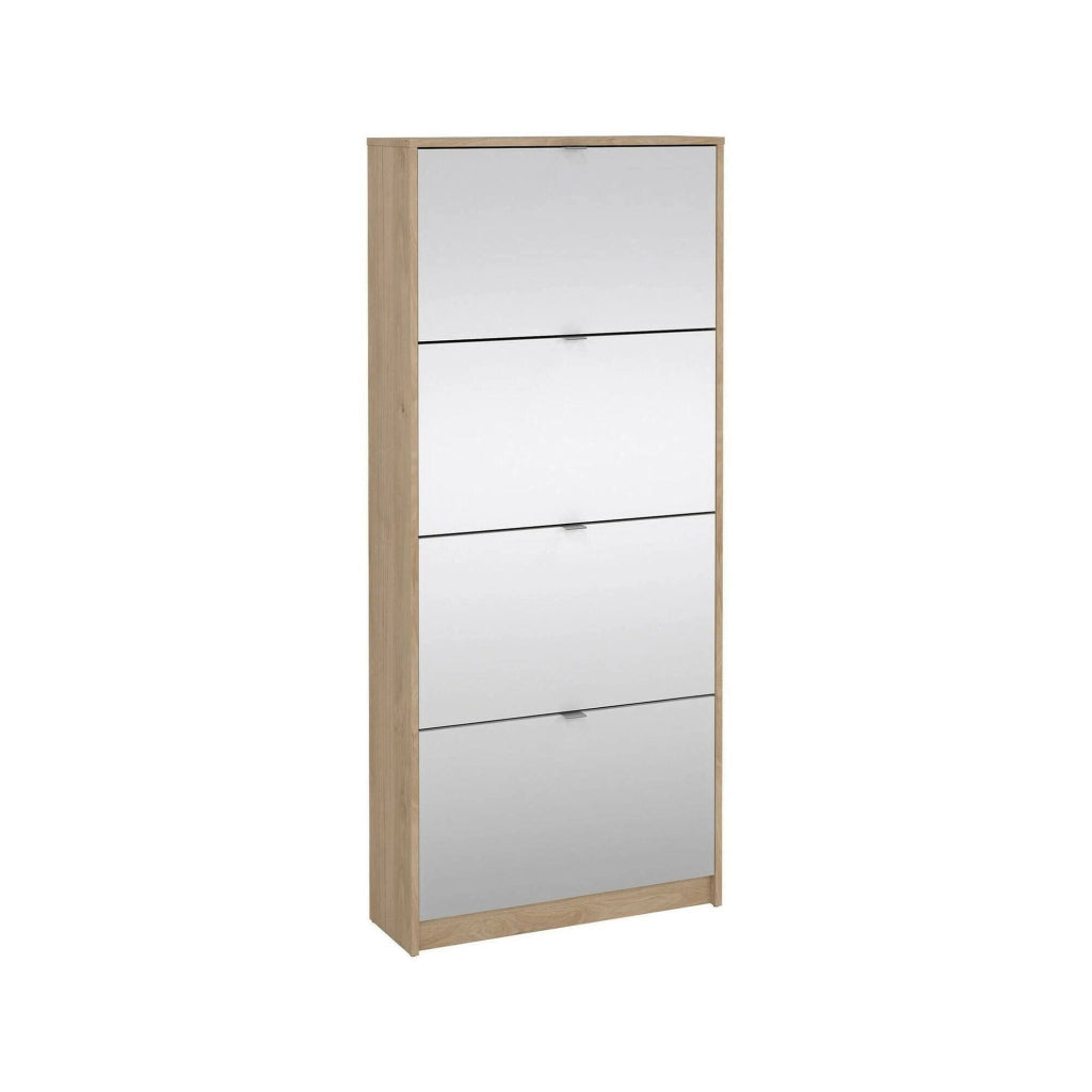Scarpiera Aepytus, Mobile portascarpe, Armadio da ingresso multiuso, Mobiletto per calzature, 70x24 h162 cm, Rovere